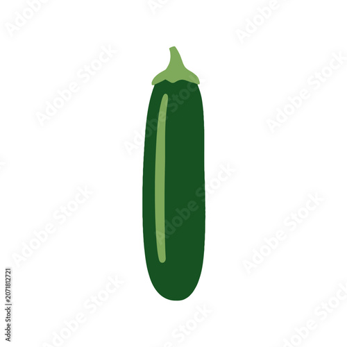 Fresh green eggplant isolated on white background as a healthy organic vegetable ingredient for food and salad preparation
