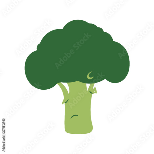 Cartoon broccoli vector illustration isolated on white background