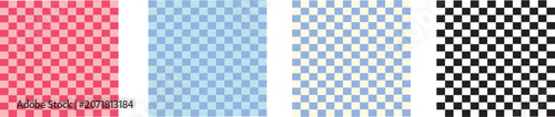 Konstfotografi 4 fonds avec des motifs d'échiquier de différentes couleurs tendances