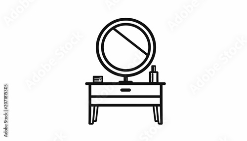 Simple black and white dresser table.