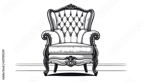 Vintage Luxury Armchair Furniture Design.