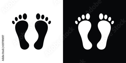 Obraz na plátně Footprint icon concept flat black vector. EPS10