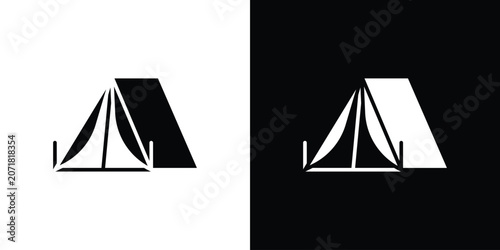 Bild auf Leinwand Tent icon concept flat black vector. EPS10
