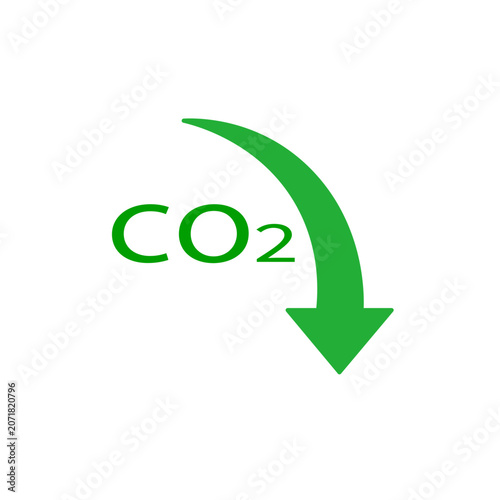 CO2削減を表す下降矢印アイコン