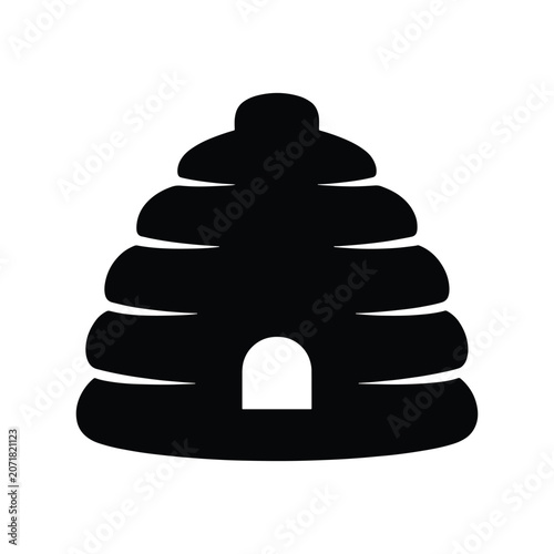 Beehive Nature Wildlife Solid Silhouette Icon Collection