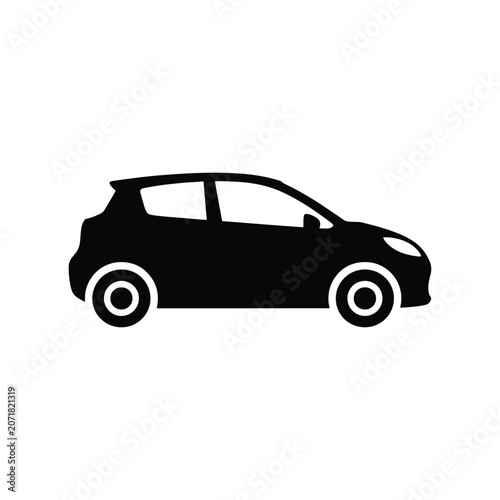 Electric Car Transportation Solid Silhouette Icon Collection