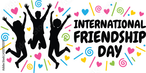 Happy kids celebrating international friendship day