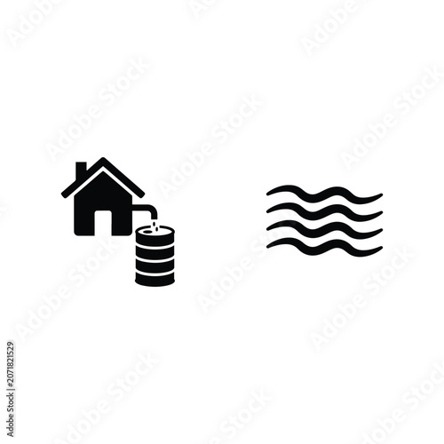 Ocean Waves Nature Solid Silhouette Icon Design Collection