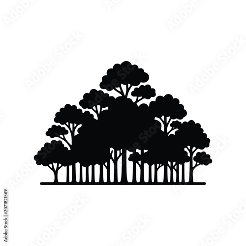 Rainforest Nature Solid Silhouette Icon Design Collection