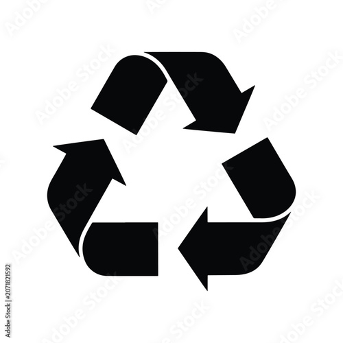 Recycling Symbol Environmental Solid Silhouette Icon Collection