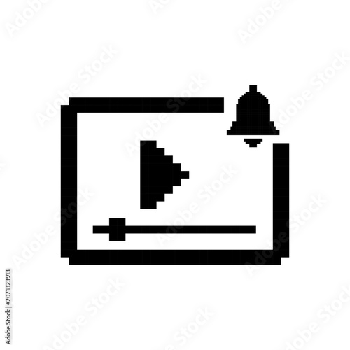 Pixel art video notification bell