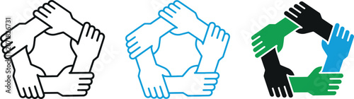 Teamwork icon vector. teamwork, collaboration, and community symbol. vector illustration nice outline
