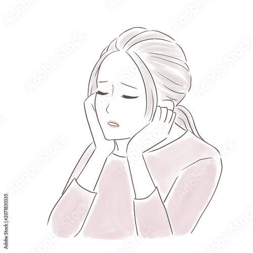 思い悩んでいる若い女性