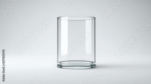 Clear Glass Cylinder on White Background for Product Display and Design