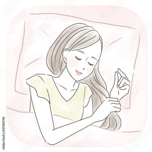 快眠でリラックスしている女性