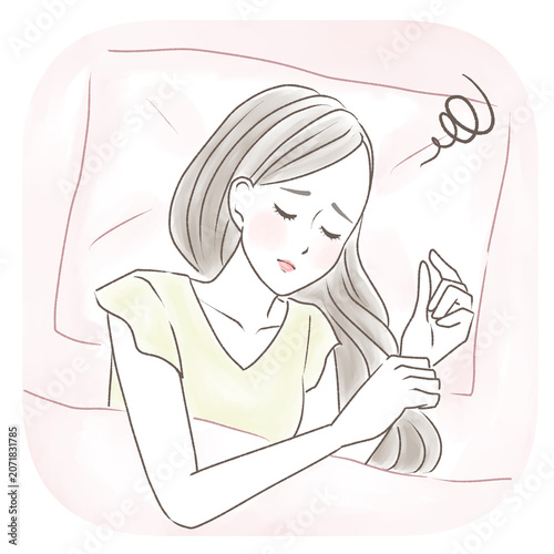 不眠症で悩む女性