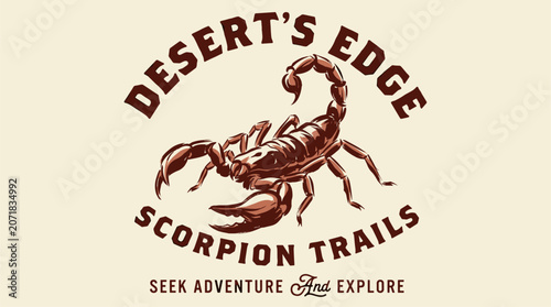 Obraz na plátně Deserts scorpion vintage artwork