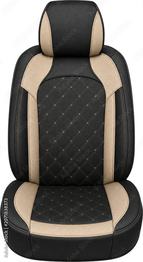 Naklejka premium Premium leather car seat cover isolated on transparent background