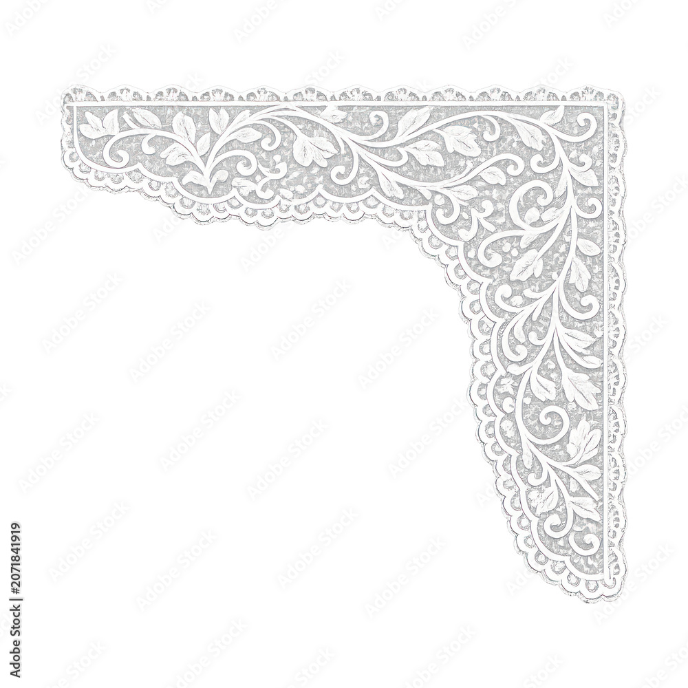 Obraz premium PNG Intricate lace corner design