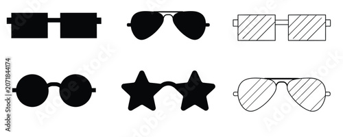 Collection of six different sunglasses
