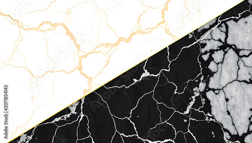 Luxury Marble Texture Half Warm Black White Stone Surface Elegant Seamless Background