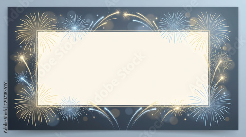 Colorful fireworks border for festive celebrations