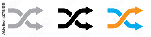 Shuffle icon, logo vector illustration. PNG. Editable stroke. Shuffle Crossing Arrows Icons Set. 