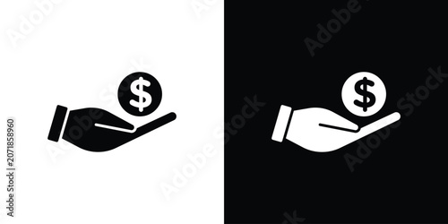 Canvas Print Contribution icon. Flat filled symbols bundle