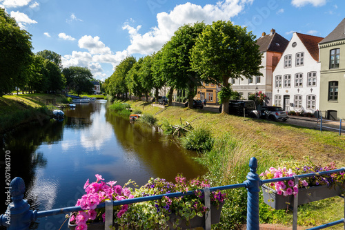 Historisches Friedrichstadt (Nordfriesland), Schleswig-Holstein. Stadtszenerie
