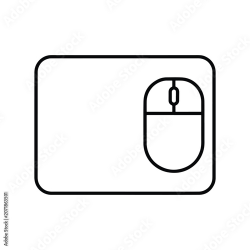 Mouse pad minimalist line art icon