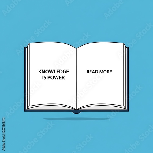 Open Book Illustration with Knowledge Is Power Quote.