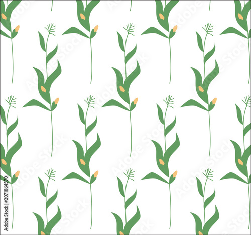 Seamless Corn Pattern Vector Background