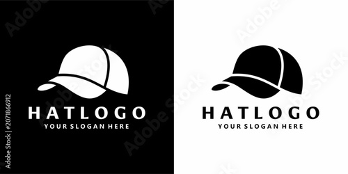 black hat silhouette vector logo