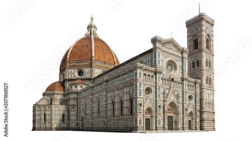 The historic Florence Cathedral stands majestically in Italy's cityscape with tower and dome