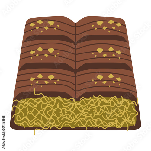 Dubai chocolate bar with kadayif filling and pistachio