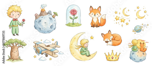 Foto Cute little prince fairy tale characters