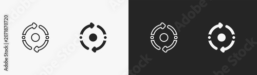 Fotografie Set of iteration icon in black and white collection
