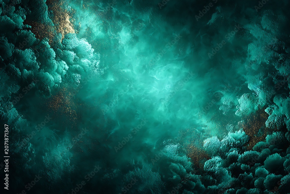 Fototapeta premium Abstract swirling blue and green digital smoke or ink effect