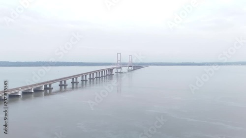 Aerial View of Suramadu Bridge Connecting Java and Madura Island, Indonesia