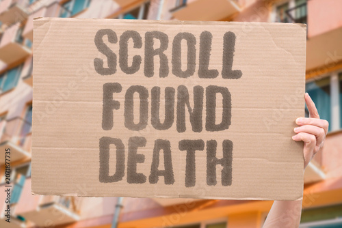 Canvas Print "Scroll found death" Endless feed led to fatal consequences