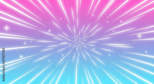 Vibrant neon light speed burst background with starburst effect