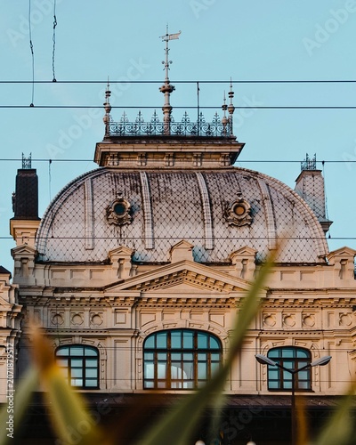 Принти на полотні Beautiful architecture of the railway station building in Zhmerynka Ukraine