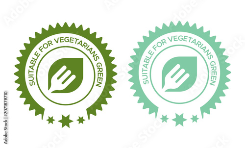 Suitable for Vegetarians badge set, Suitable for Vegetarians stamp set