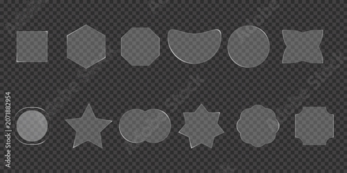 Crystal Clear Glassmorphism Elements Pack with Geometric Shapes