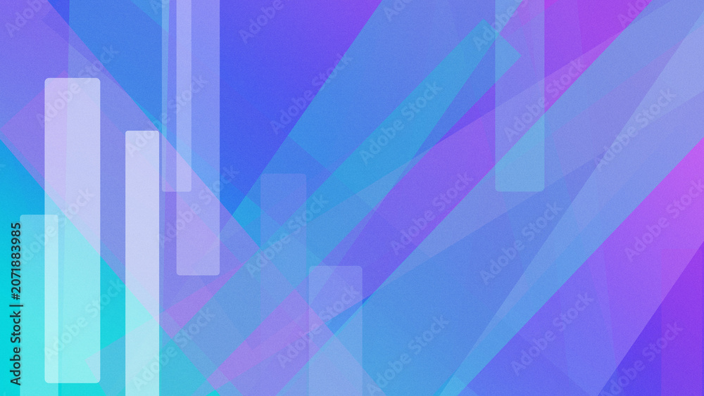 Fototapeta premium Vibrant abstract background of blue and purple geometric stripes with a soft neon glow, creating a futuristic, energetic mood for branding, tech, and presentations.