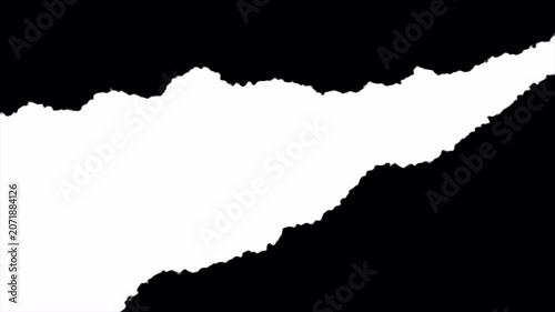 Torn paper transition animation, ripped paper reveal effect, grunge paper tear overlay, vintage edge wipe, realistic paper rip texture, alpha channel