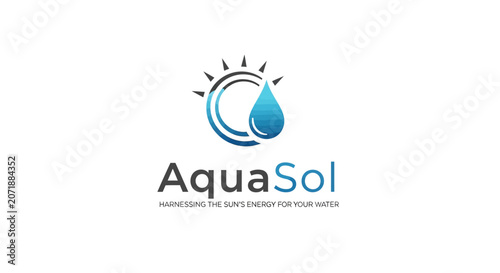 AquaSol water droplet logo design.