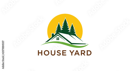 House Yard logo with house and trees.