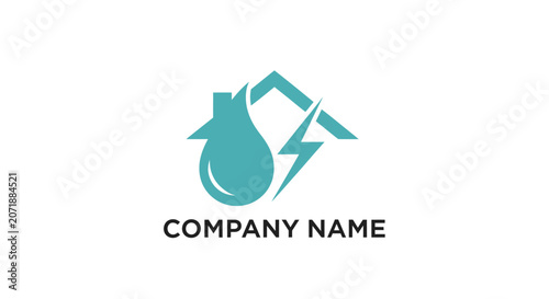Teal company logo template design.