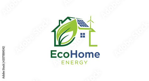 Eco friendly home energy logo design.